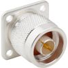 N-Type Panel Mount Plug 4-Hole Flange Solder Cup 50 Ohm