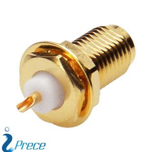 SMA Bulkhead Rear Mount Jack, Solder Type 50 ohm