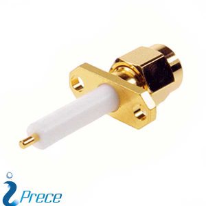 SMA Panel Mount, 2-Hole Flange Plug, Receptacle (Extended PTFE) 50ohm