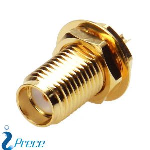 SMA Bulkhead Rear Mount Jack, Solder Type 50 ohm