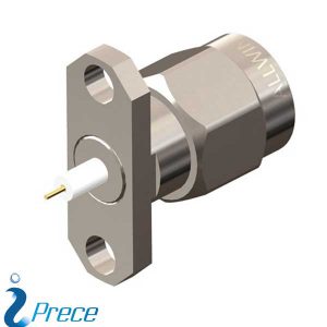 SMA Panel Mount 2-Hole Flange Plug Solder Type